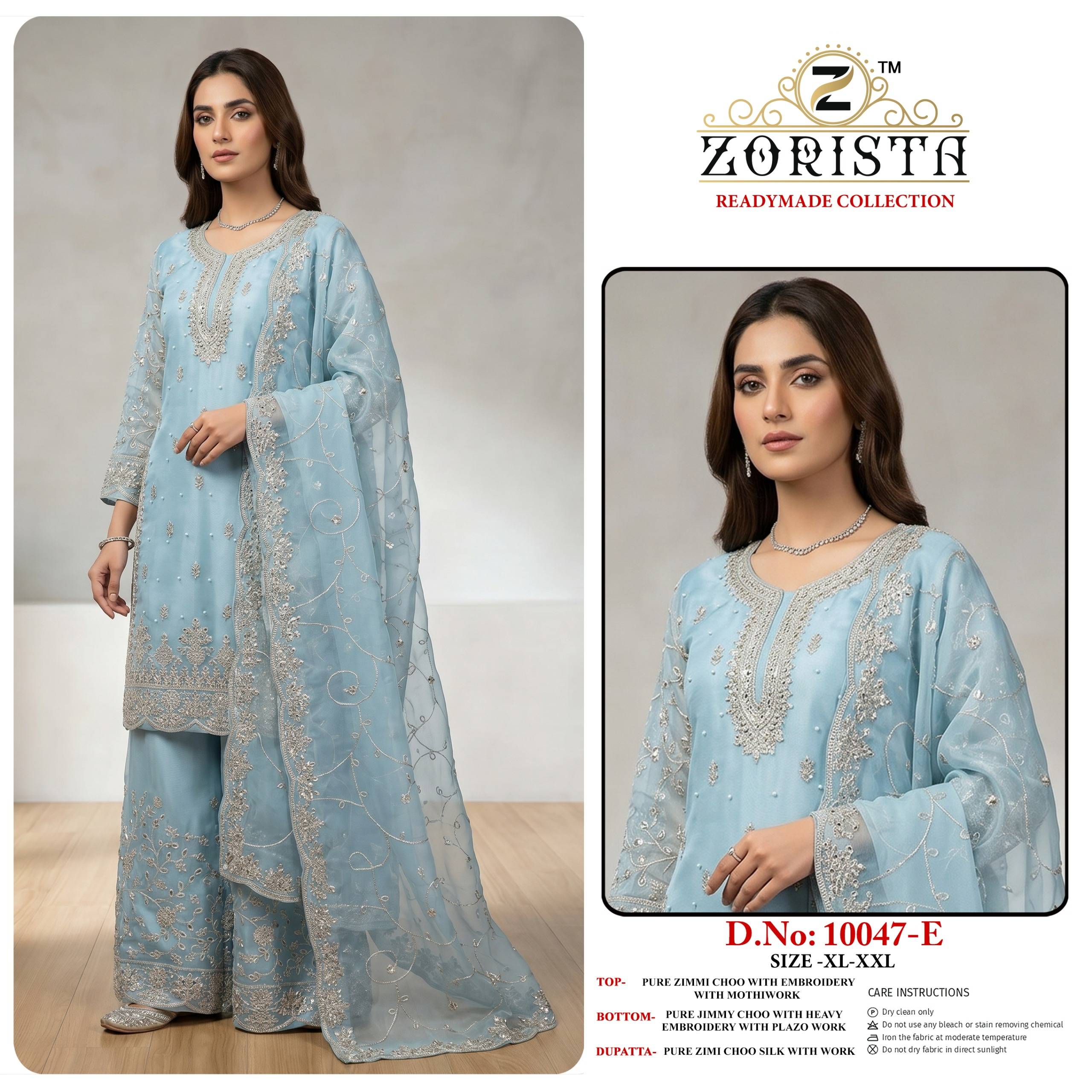 10047 COLOURS BY ZORISTA Pakistani Stylish Embroidered PURE ZIMMI CHOO READYMADE Dresses At Wholesale Price